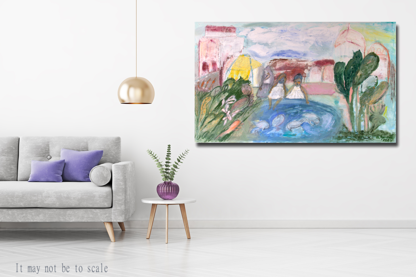 Large Abstract Original Painting Canvas wall Art pink textures modern art, Spanish Art By Ana González