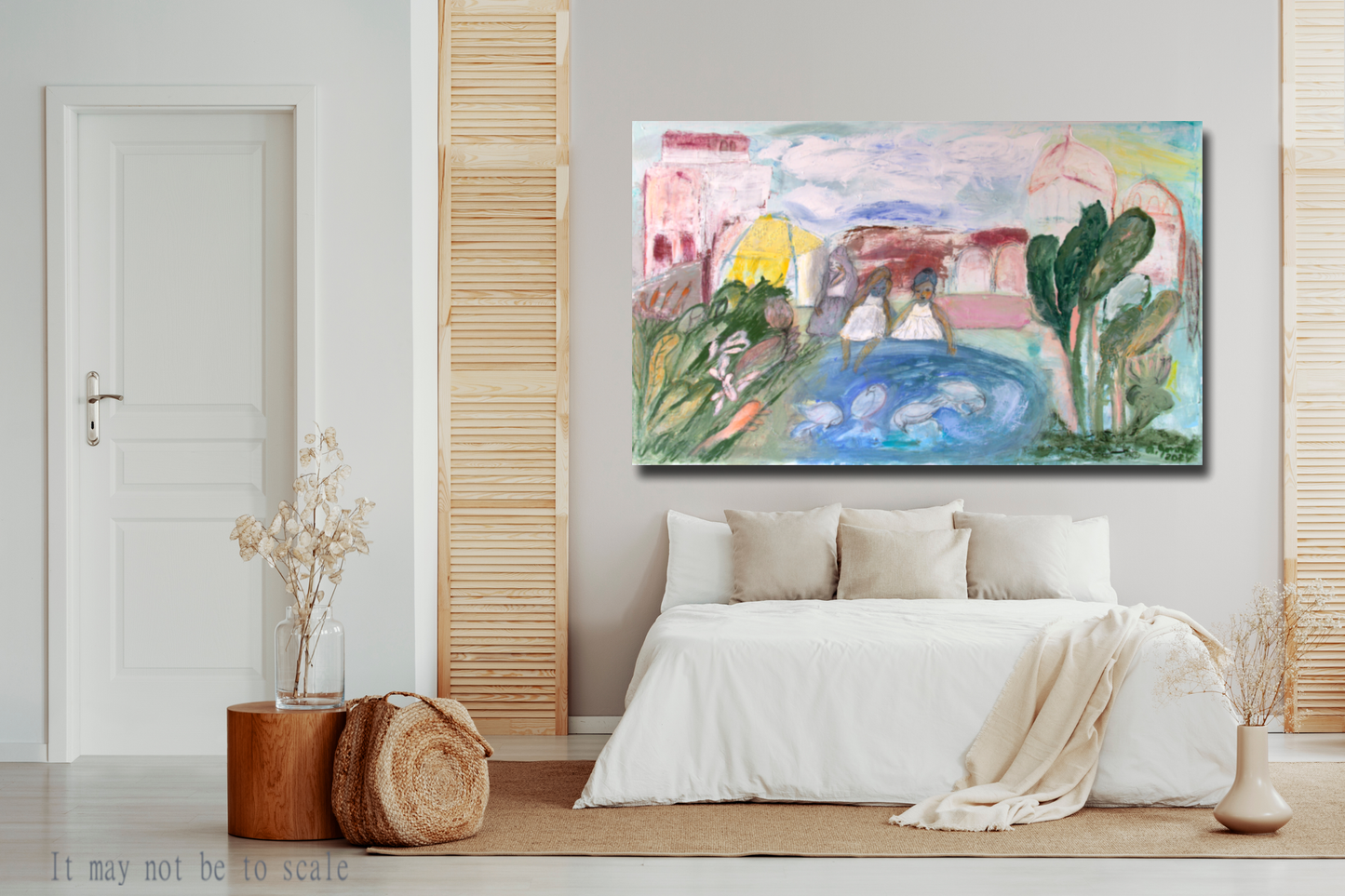 Large Abstract Original Painting Canvas wall Art pink textures modern art, Spanish Art By Ana González