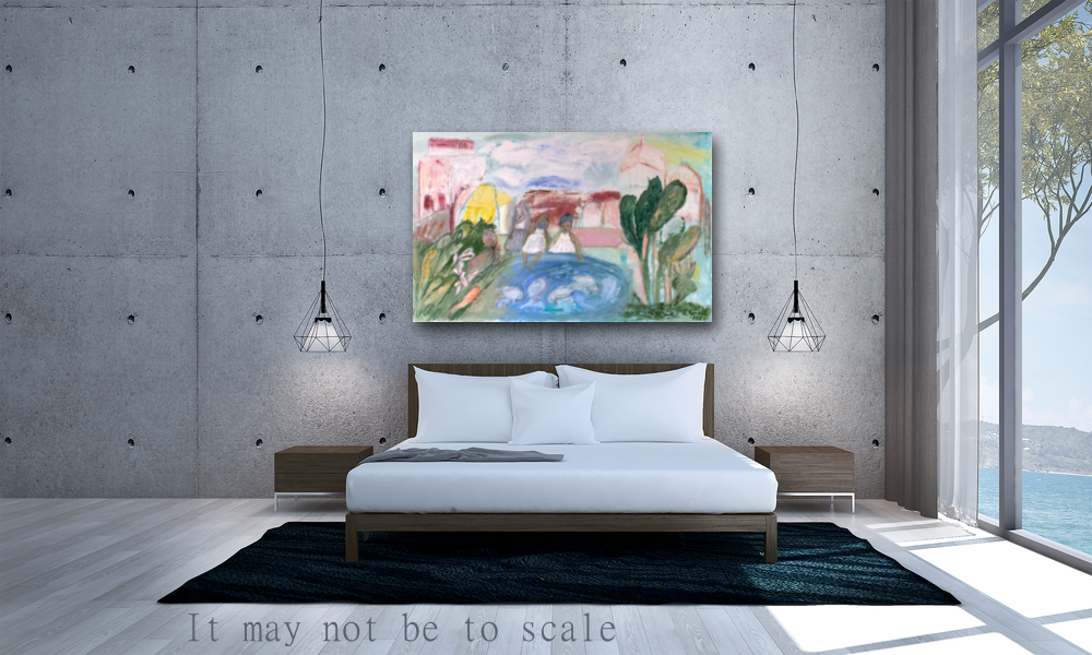 Large Abstract Original Painting Canvas wall Art pink textures modern art, Spanish Art By Ana González