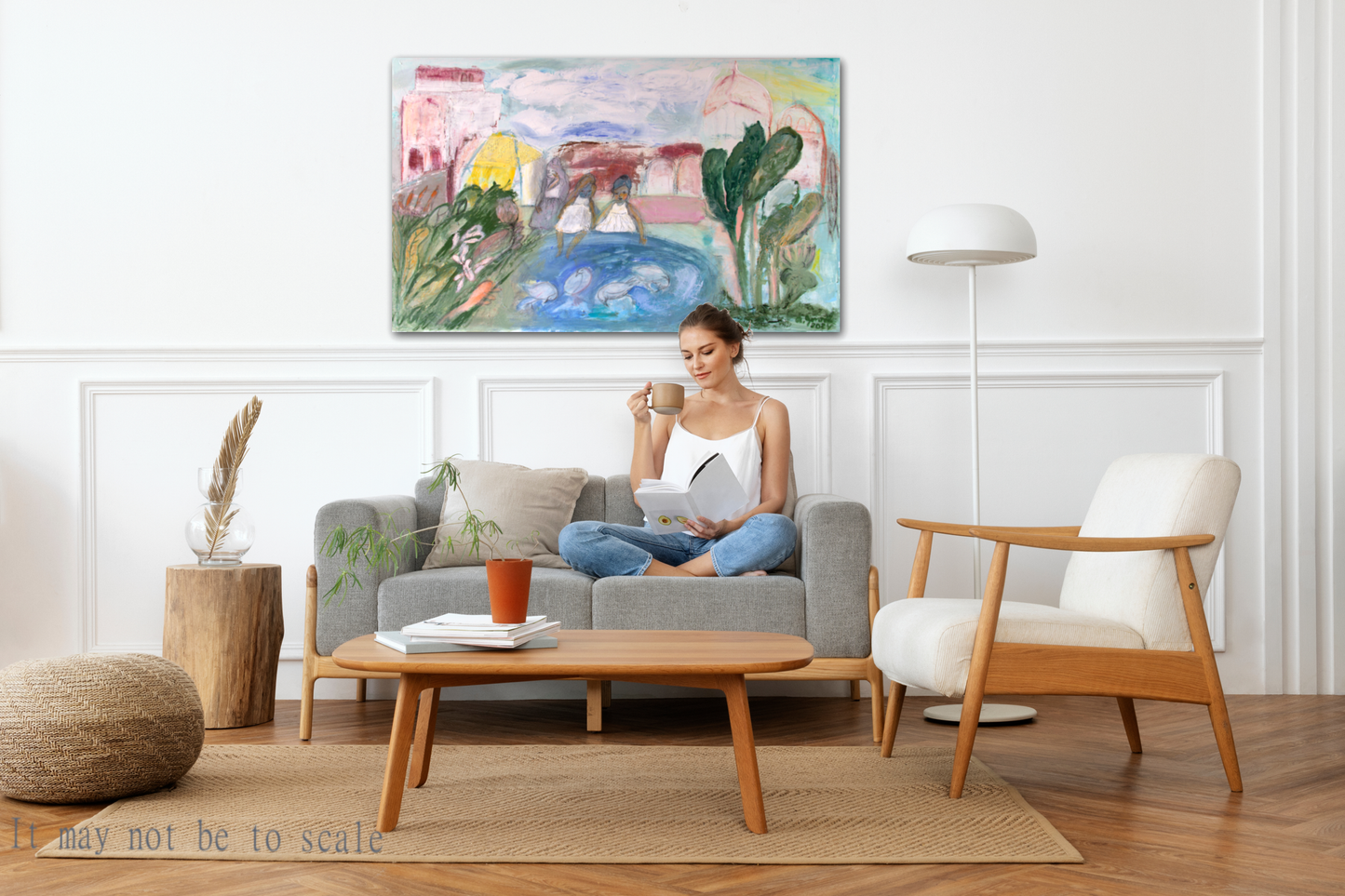 Large Abstract Original Painting Canvas wall Art pink textures modern art, Spanish Art By Ana González