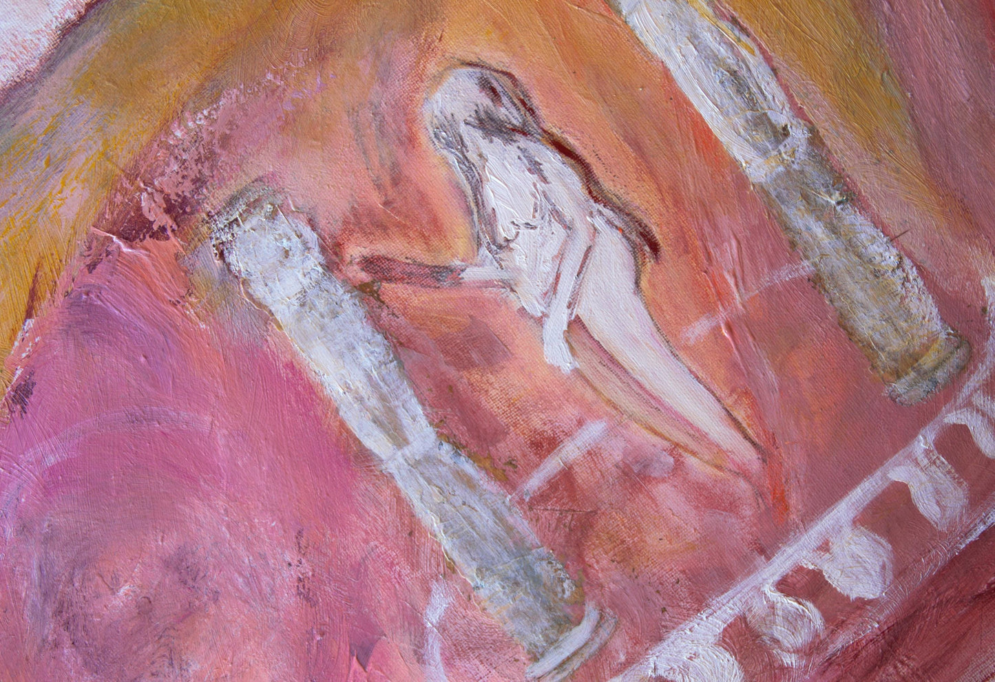 Original Painting canvas 40"x26", 100 x 65 cm, Large wall Art, landscape castle, vintage girls, AnaGonzalezArt