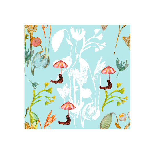 Wallpaper Peel and Stick Walls and Furniture, Removable, Matte Finish, Textile Texture, PVC Free, Modern Design girls turquoise Flowers