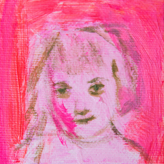 Print Fine Art Giclee abstract girl face modern wall art print pink fuchsia by Ana Gonzalez
