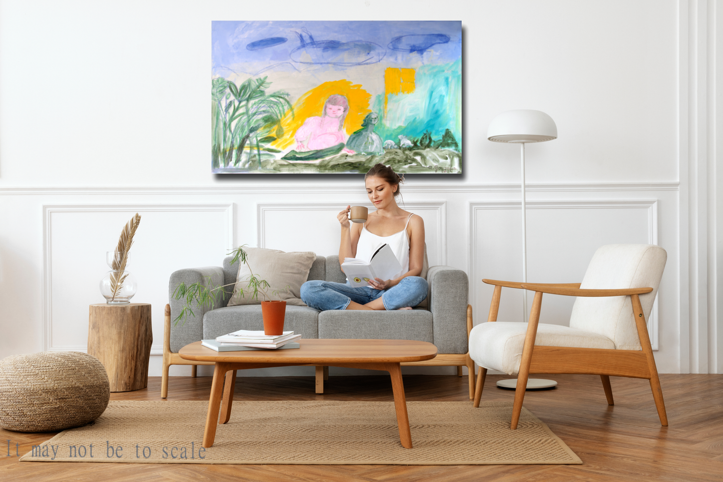 Large Original Painting Canvas 40" x 26" 100x65 cm wall Art pink textures modern art, Spanish Art By Ana González
